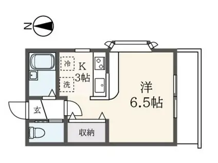 パレットII(1K/1階)の間取り写真