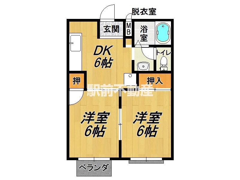 ドリームライフ神埼(2DK/2階)の間取り写真