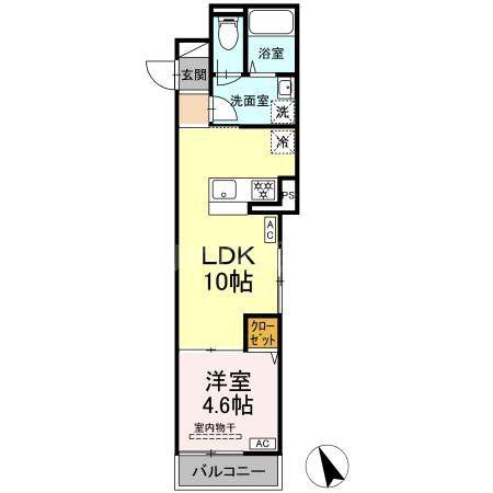 セレスティア京島(1LDK/2階)の間取り写真