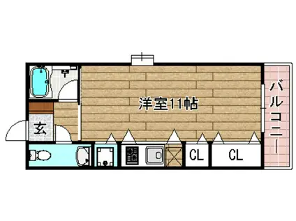 阪急京都線 高槻市駅 徒歩3分 9階建 築21年(ワンルーム/3階)の間取り写真