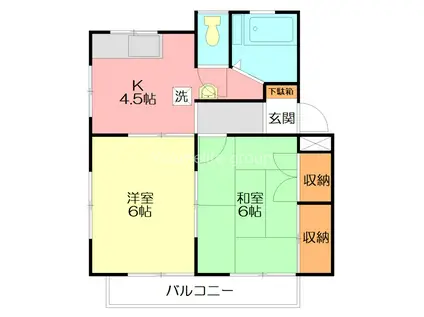 ドエルフェニックス(2K/1階)の間取り写真