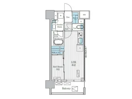 TERRA蚕糸の森(1LDK/10階)の間取り写真