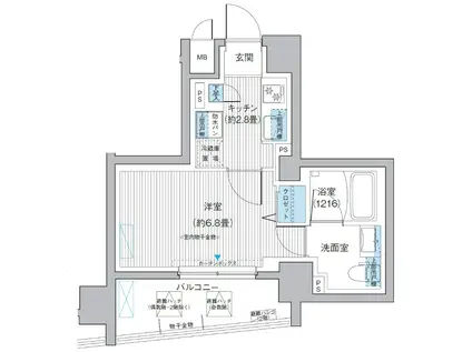 ルヴェール日本橋小伝馬町(1K/2階)の間取り写真