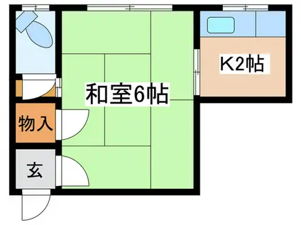 今井荘(1K/2階)の間取り写真