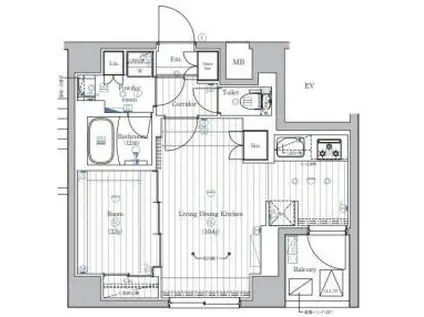 PREMIUM CUBE 西荻窪MO(1LDK/6階)の間取り写真