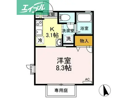 メゾン・セティ IV棟(1K/1階)の間取り写真