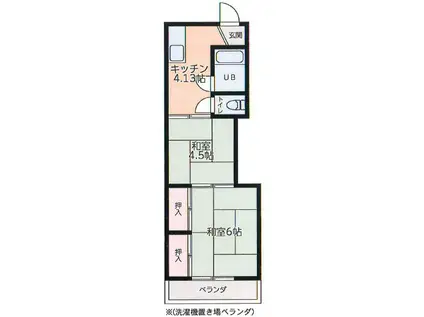 ハイツジュエル(2K/1階)の間取り写真
