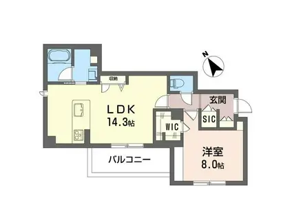 マイランド橋本(1LDK/4階)の間取り写真