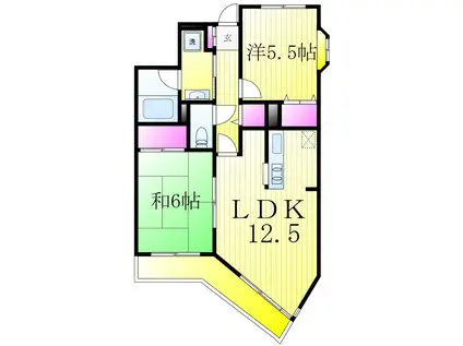 グレース新松戸I(2LDK/1階)の間取り写真