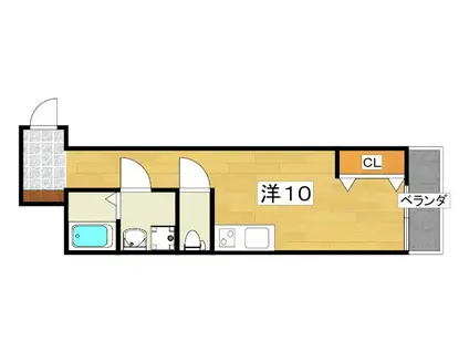 JOB-II号館(ワンルーム/2階)の間取り写真