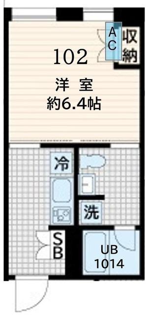 FULLEA恵比寿(1K/B1階)の間取り写真
