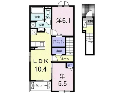 セントレジデンスI(2LDK/2階)の間取り写真