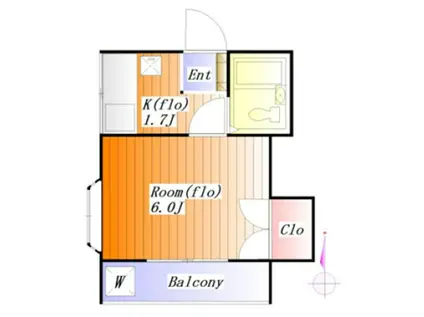 サンライズカネヨ氷川台A棟 百パー(1K/1階)の間取り写真