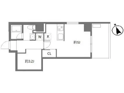アリカ曳舟II(ワンルーム/3階)の間取り写真