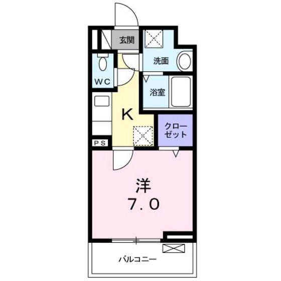カーサ 幸(1K/1階)の間取り写真