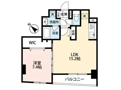 リーベ日本橋(1LDK/4階)の間取り写真