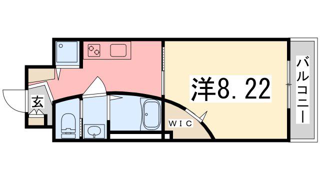 ヴィンチェロ(1K/3階)の間取り写真