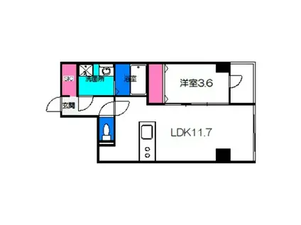 フレームウッド(1LDK/3階)の間取り写真