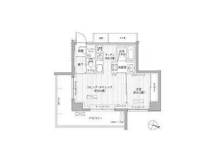レーヴマニフィック本郷(1LDK/10階)の間取り写真
