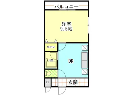 コートドール久留山(1K/1階)の間取り写真
