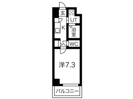 エンゼルハイム東町(1K/2階)の間取り写真