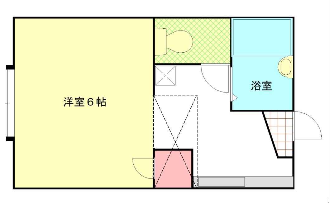 アリス新潟大学第2(1K/1階)の間取り写真
