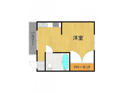 ラフォーレ塚口(1DK/3階)の間取り写真