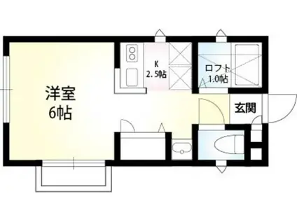 MIHARU(1K/2階)の間取り写真