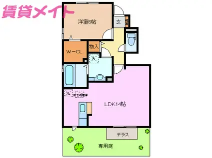 セジュール桜(1LDK/1階)の間取り写真