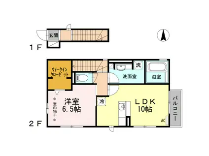 エスペランサ II(1LDK/2階)の間取り写真