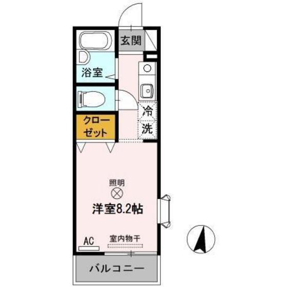 セジュール(1K/1階)の間取り写真