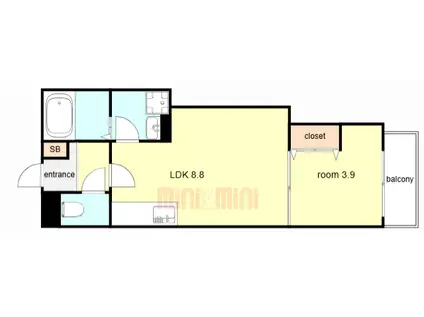 D PORTA ALOGGIO(1LDK/3階)の間取り写真