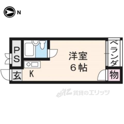 MS太秦(1K/2階)の間取り写真