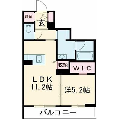 アンビシャス(1LDK/2階)の間取り写真
