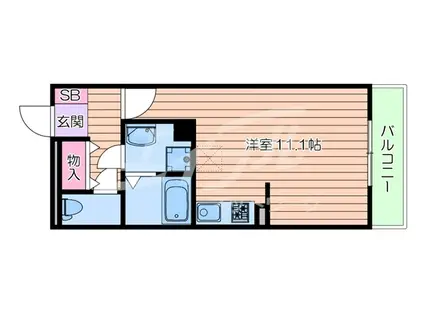 ルシェーナ都島(ワンルーム/3階)の間取り写真