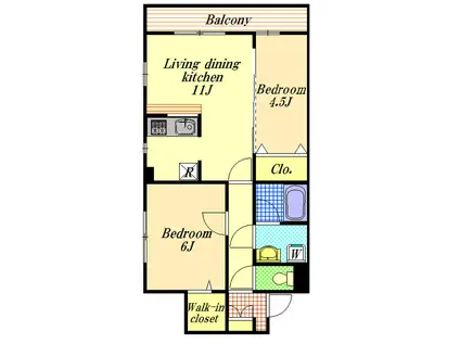 PRECIOUS(2LDK/2階)の間取り写真