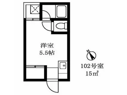 恵比寿セントラル(ワンルーム/1階)の間取り写真