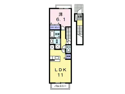 ブリーズ(1LDK/2階)の間取り写真