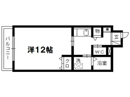 第1つきみビル(1K/8階)の間取り写真