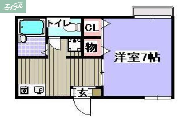 グランドール壱番館(1K/2階)の間取り写真