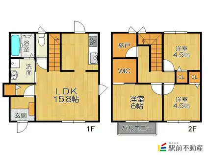 VILLA NAKAMURA(3LDK/1階)の間取り写真