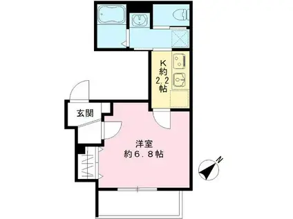 LIGHT PARK KK ライトパークケーケー(1K/2階)の間取り写真