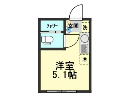 アドバンスV(ワンルーム/2階)の間取り写真