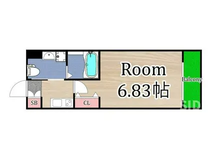 LIVE CASA千林大宮(1K/2階)の間取り写真