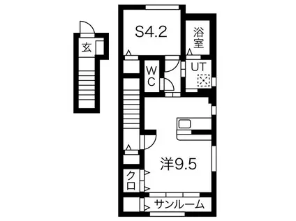 ストーンリバースタシオンA(1LDK/2階)の間取り写真