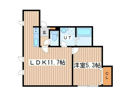 ブランシエスタ明石(1DK/7階)の間取り写真