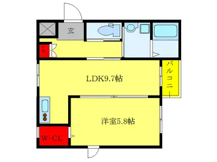 アーバンヒルズ(1LDK/3階)の間取り写真