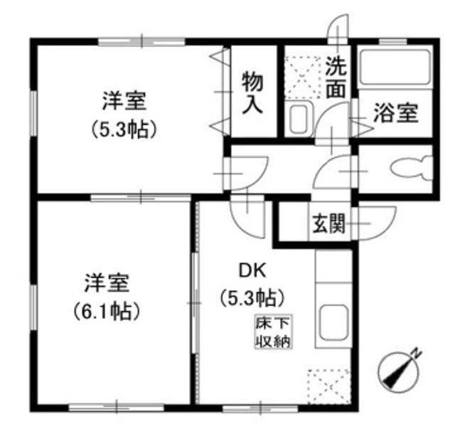 コーポ川名(2DK/1階)の間取り写真