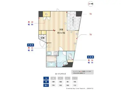 コア大井町(ワンルーム/2階)の間取り写真