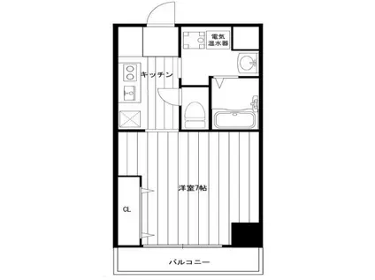 パークヒルズ上本町壱番館(1K/4階)の間取り写真